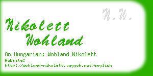 nikolett wohland business card